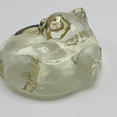 LOT 7: Collection of Three (3) Glass/Crystal Cozy Curled Up Cats