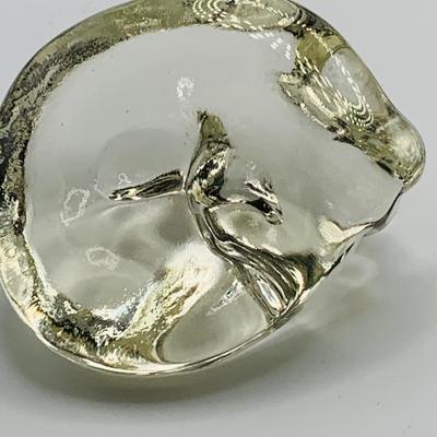 LOT 7: Collection of Three (3) Glass/Crystal Cozy Curled Up Cats