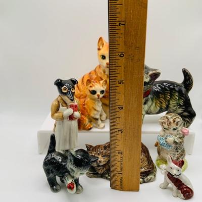 LOT 13: Assortment of Cats and Dog Porcelain Figurines by Beswick, and More