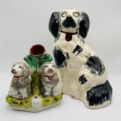 LOT 18: Vintage Staffordshire Style Dogs