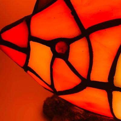 LOT 23: Vintage Stained Glass Fish Table Lamp
