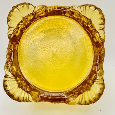LOT 25: Kemble-Wheaton Glass Floral Glass Trinket Box, Westmorland Milk Glass Plate and Vintage Porcelain Ring Tray with a Bathing Beauty