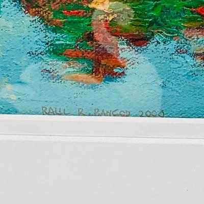 LOT 26: Seascapes and Swans - Set of Two (2) Swan Porcelain Dishes by Goebel and Other and Two (2) Framed Seascapes One by Raul Bancod