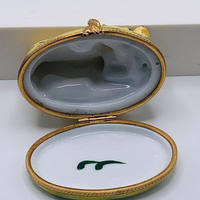 LOT 27: Trinkets and More Featuring Two (2) Limoges Hinged Cat Trinket Boxes, German Egg. Shaped Bavarian Hinged Box and More