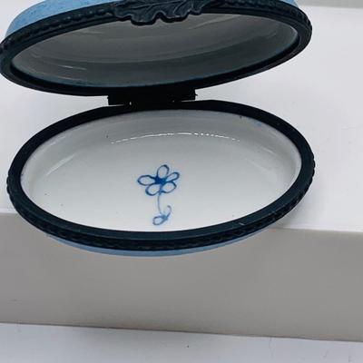 LOT 27: Trinkets and More Featuring Two (2) Limoges Hinged Cat Trinket Boxes, German Egg. Shaped Bavarian Hinged Box and More