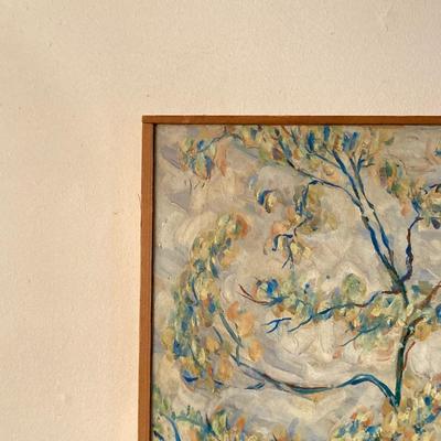 LOT 55: Martha Washington Sewing Table and Contents with Oil Painting
