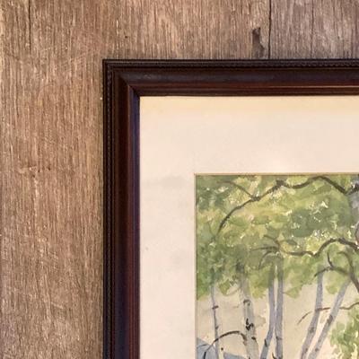 LOT 57: Pair of Framed White Birch Landscape Oil Paintings