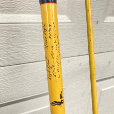 LOT 62: Fishing Rod Carrying Case and Three Fishing Rods (Eagle Claw Water Eagle, Shakespeare alpha BWS1310 and Reel 2529