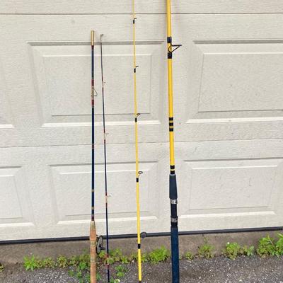 LOT 62: Fishing Rod Carrying Case and Three Fishing Rods (Eagle Claw Water Eagle, Shakespeare alpha BWS1310 and Reel 2529