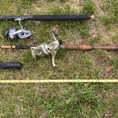 LOT 63: Collection of Three Fishing Rods and Reels - Daiwa, Okuma, Penn and Shimano