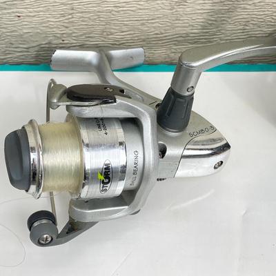 LOT 68: Fishing Reels and Line - (JC Higgins, Quantum, Shakespeare, Shimano and Storm)