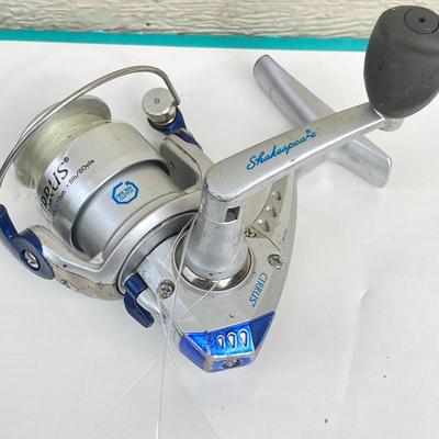 LOT 68: Fishing Reels and Line - (JC Higgins, Quantum, Shakespeare, Shimano and Storm)