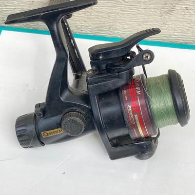 LOT 68: Fishing Reels and Line - (JC Higgins, Quantum, Shakespeare, Shimano and Storm)