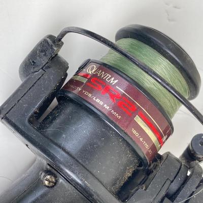 LOT 68: Fishing Reels and Line - (JC Higgins, Quantum, Shakespeare, Shimano and Storm)