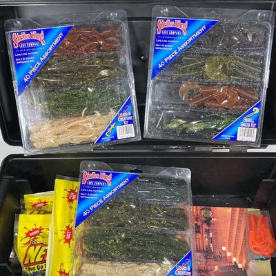 LOT 73: Black EON and Tackle Logic Tackleboxes with Bait, Lures, Tackle and More