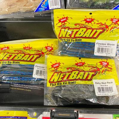 LOT 73: Black EON and Tackle Logic Tackleboxes with Bait, Lures, Tackle and More