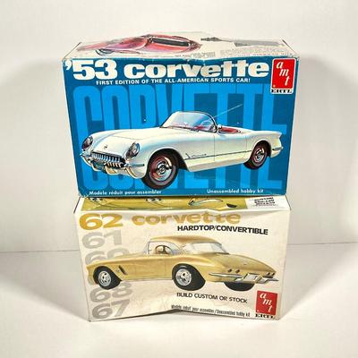 LOT 76: Vintage Toy Corvette Model Collection - 53 AMT Ertl, 62 AMT Ertl and MPC Super Sport Coupe