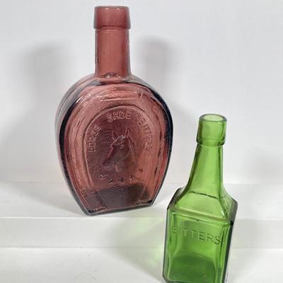 LOT 79: Collection of Colored / Clear Glass Bottles - Bitters, Wheaton and More