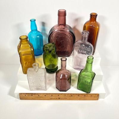LOT 79: Collection of Colored / Clear Glass Bottles - Bitters, Wheaton and More