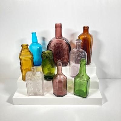 LOT 79: Collection of Colored / Clear Glass Bottles - Bitters, Wheaton and More