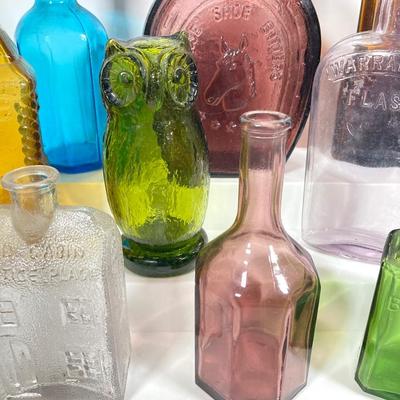 LOT 79: Collection of Colored / Clear Glass Bottles - Bitters, Wheaton and More