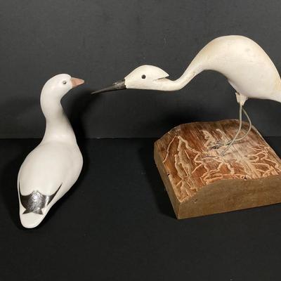 LOT 80: Hand Crafted Bird Collection - Carved Wood and Ceramic
