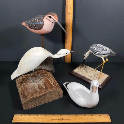 LOT 80: Hand Crafted Bird Collection - Carved Wood and Ceramic