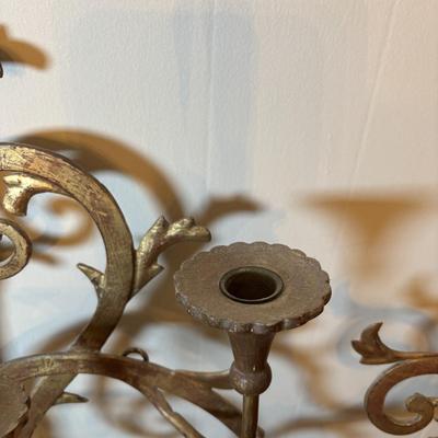 LOT 82: Large Gilt Italian Metal Wall Sconce