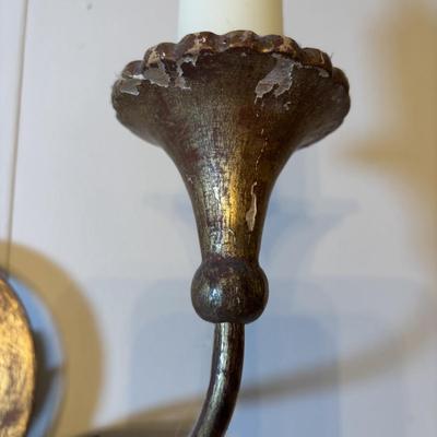 LOT 82: Large Gilt Italian Metal Wall Sconce