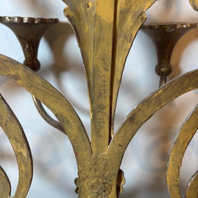 LOT 82: Large Gilt Italian Metal Wall Sconce