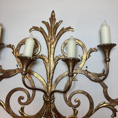 LOT 82: Large Gilt Italian Metal Wall Sconce