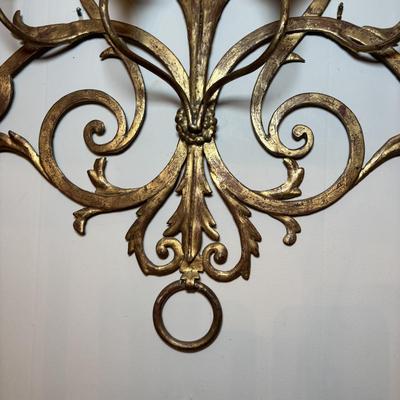 LOT 82: Large Gilt Italian Metal Wall Sconce