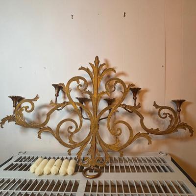 LOT 82: Large Gilt Italian Metal Wall Sconce