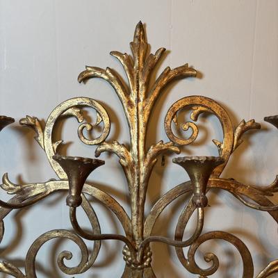LOT 82: Large Gilt Italian Metal Wall Sconce