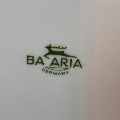 LOT 87: Vintage Bavaria, Germany Trout Plates, Signed Lotus Flowers/Bird Painting & Freeman & McFarlin Ceramic Candlestick