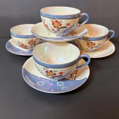 LOT 88: Collection of Hand Painted China including a Tea Set, Salt/Pepper Shakers & Decorative Plate
