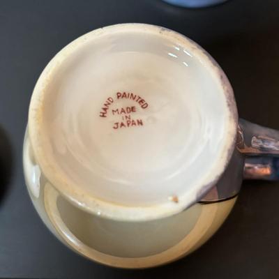 LOT 88: Collection of Hand Painted China including a Tea Set, Salt/Pepper Shakers & Decorative Plate