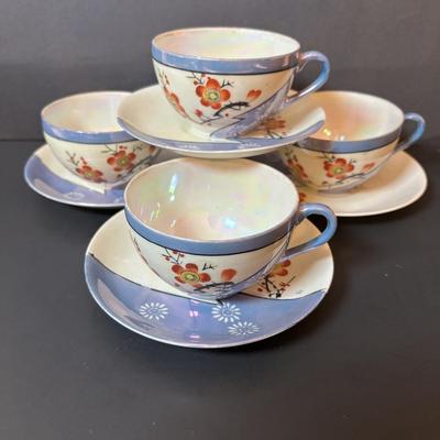 LOT 88: Collection of Hand Painted China including a Tea Set, Salt/Pepper Shakers & Decorative Plate