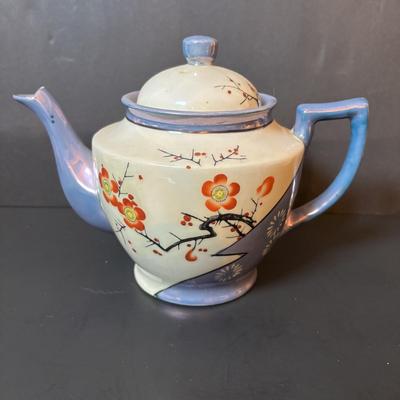 LOT 88: Collection of Hand Painted China including a Tea Set, Salt/Pepper Shakers & Decorative Plate