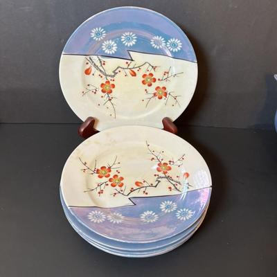 LOT 88: Collection of Hand Painted China including a Tea Set, Salt/Pepper Shakers & Decorative Plate