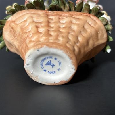 LOT 89: Home Decor Wall Sconces/Shelves & Still Life Print, Capodimonte Basket of Flowers,Glass Dual Light Candlestick/Holder...