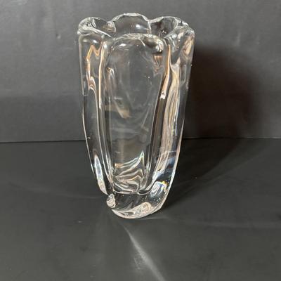 LOT 90: DJ Copenhagen Denmark Porcelain Cat, Orrefors Crystal Vase and Marbled Glass Vase