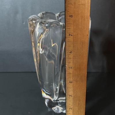 LOT 90: DJ Copenhagen Denmark Porcelain Cat, Orrefors Crystal Vase and Marbled Glass Vase