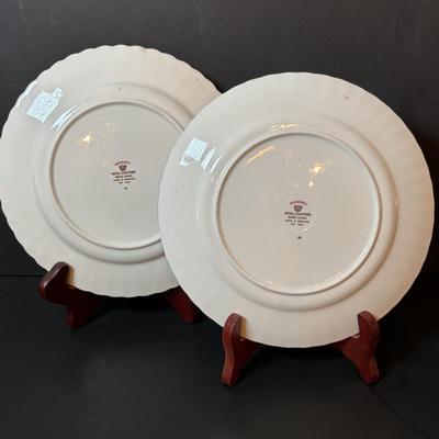 LOT 92: Royal Stafford & Queens Rosina China Co. Dessert Plates, 24k Hand Decorated Creamer/Sugar Bowl & More