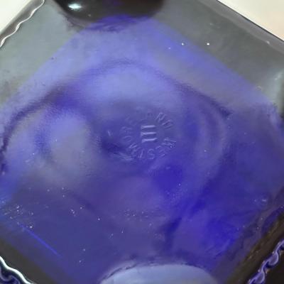 LOT 93: Colbalt Blue Collection: Westmoreland Small Footed Trinket Dish w/Lid, Hofbauer Brydes Three Footed Candy Dish & Home Decor...