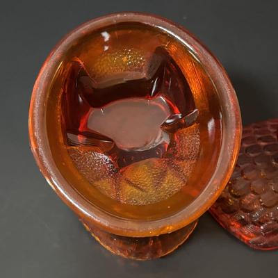 LOT 97: Vintage Amberia Lidded Turkey Dish & Hen on a Nest