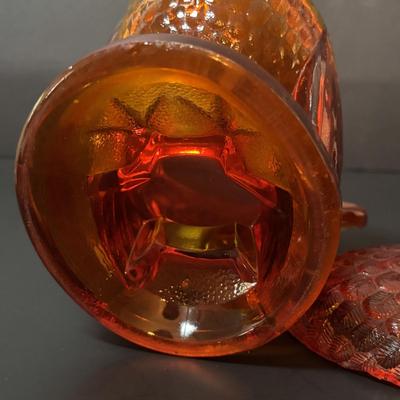 LOT 97: Vintage Amberia Lidded Turkey Dish & Hen on a Nest