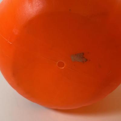 LOT 107: Blow Mold Halloween Cat w/Jack-o-Lantern and Jack-o-Lantern Candy Buckets