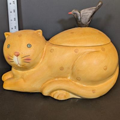 LOT 122: Sakura Debbie Mumm Orange Cat Cookie Jar
