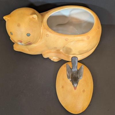 LOT 122: Sakura Debbie Mumm Orange Cat Cookie Jar